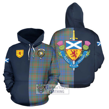 Stewart of Appin Hunting Ancient Tartan Hoodie Alba with Scottish Lion Royal Arm Half Style