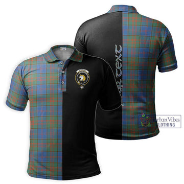 Stewart of Appin Hunting Ancient Tartan Polo Shirt with Family Crest and Half Of Me Style