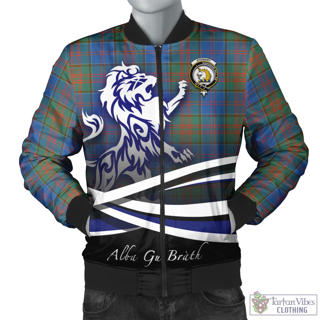 Tartan Vibes Clothing Stewart of Appin Hunting Ancient Tartan Bomber Jacket with Alba Gu Brath Regal Lion Emblem