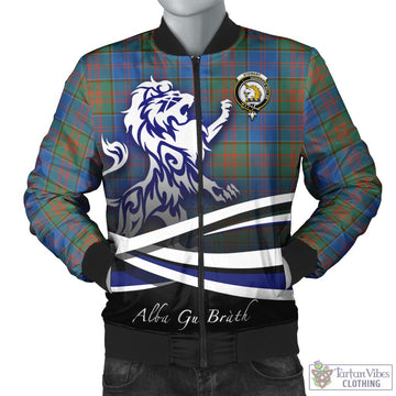 Stewart of Appin Hunting Ancient Tartan Bomber Jacket with Alba Gu Brath Regal Lion Emblem