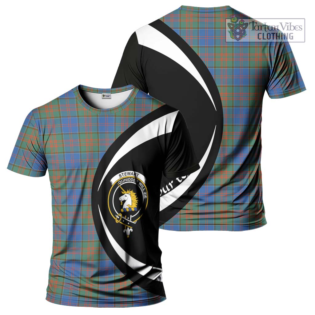 Tartan Vibes Clothing Stewart of Appin Hunting Ancient Tartan T-Shirt with Family Crest Circle Style