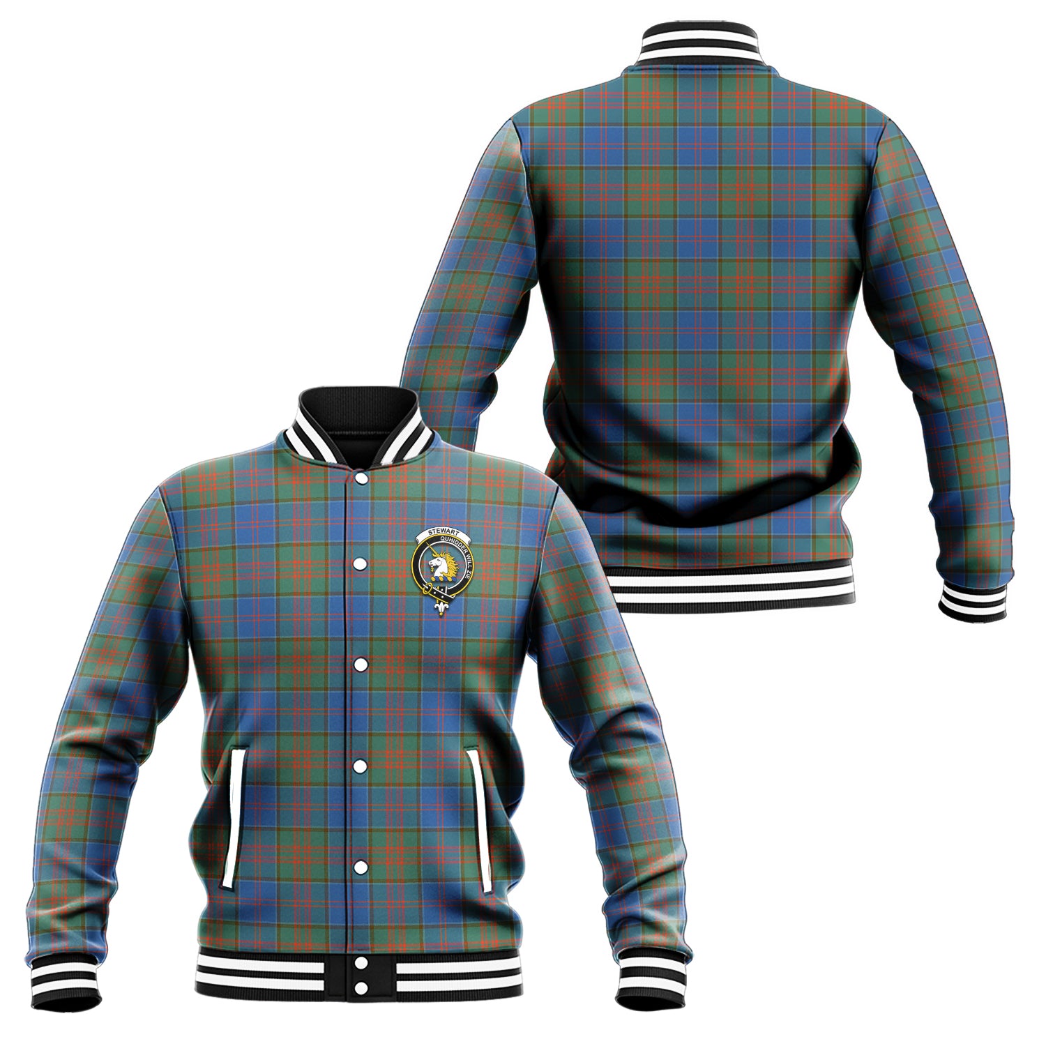 Stewart of Appin Hunting Ancient Tartan Baseball Jacket with Family Crest Unisex - Tartan Vibes Clothing