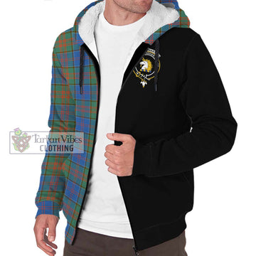 Stewart of Appin Hunting Ancient Tartan Sherpa Hoodie with Family Crest and Half Of Me Style