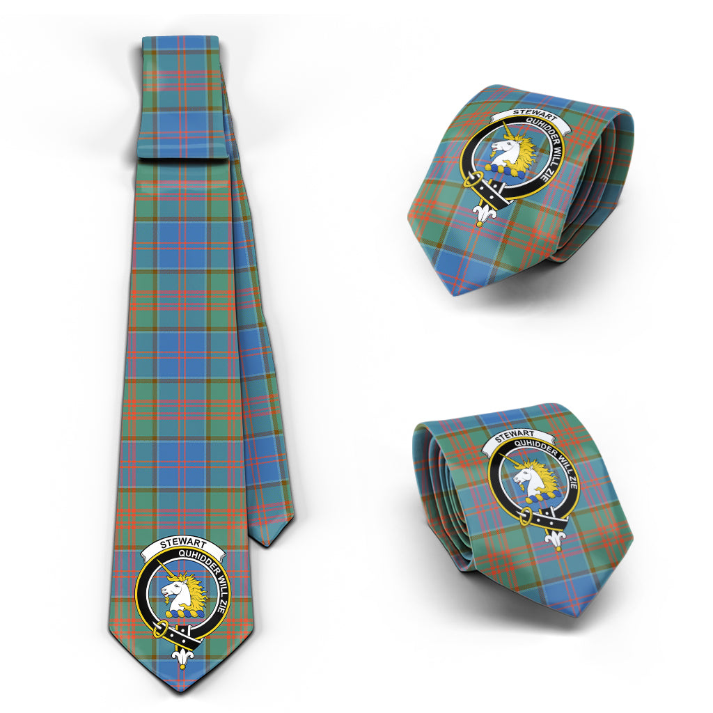 Stewart of Appin Hunting Ancient Tartan Classic Necktie with Family Crest Necktie One Size - Tartan Vibes Clothing