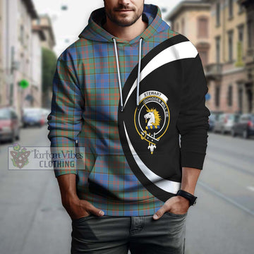 Stewart of Appin Hunting Ancient Tartan Hoodie with Family Crest Circle Style