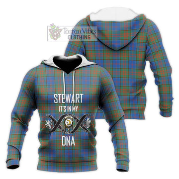 Stewart of Appin Hunting Ancient Tartan Knitted Hoodie with Family Crest DNA In Me Style