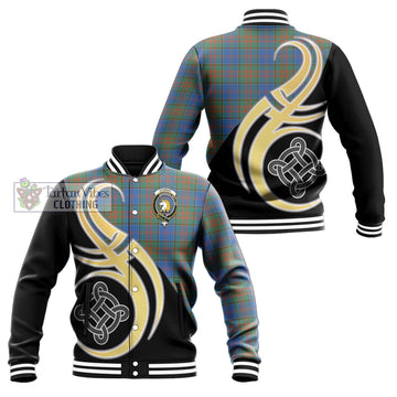 Stewart of Appin Hunting Ancient Tartan Baseball Jacket with Family Crest and Celtic Symbol Style