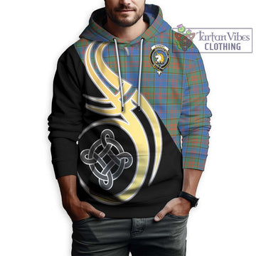 Stewart of Appin Hunting Ancient Tartan Hoodie with Family Crest and Celtic Symbol Style