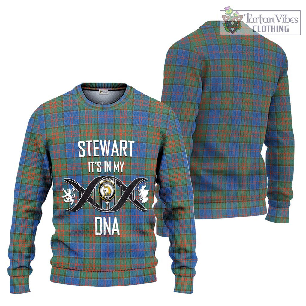 Stewart of Appin Hunting Ancient Tartan Knitted Sweater with Family Crest DNA In Me Style Unisex - Tartanvibesclothing Shop