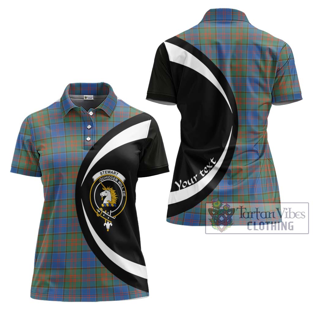 Tartan Vibes Clothing Stewart of Appin Hunting Ancient Tartan Women's Polo Shirt with Family Crest Circle Style