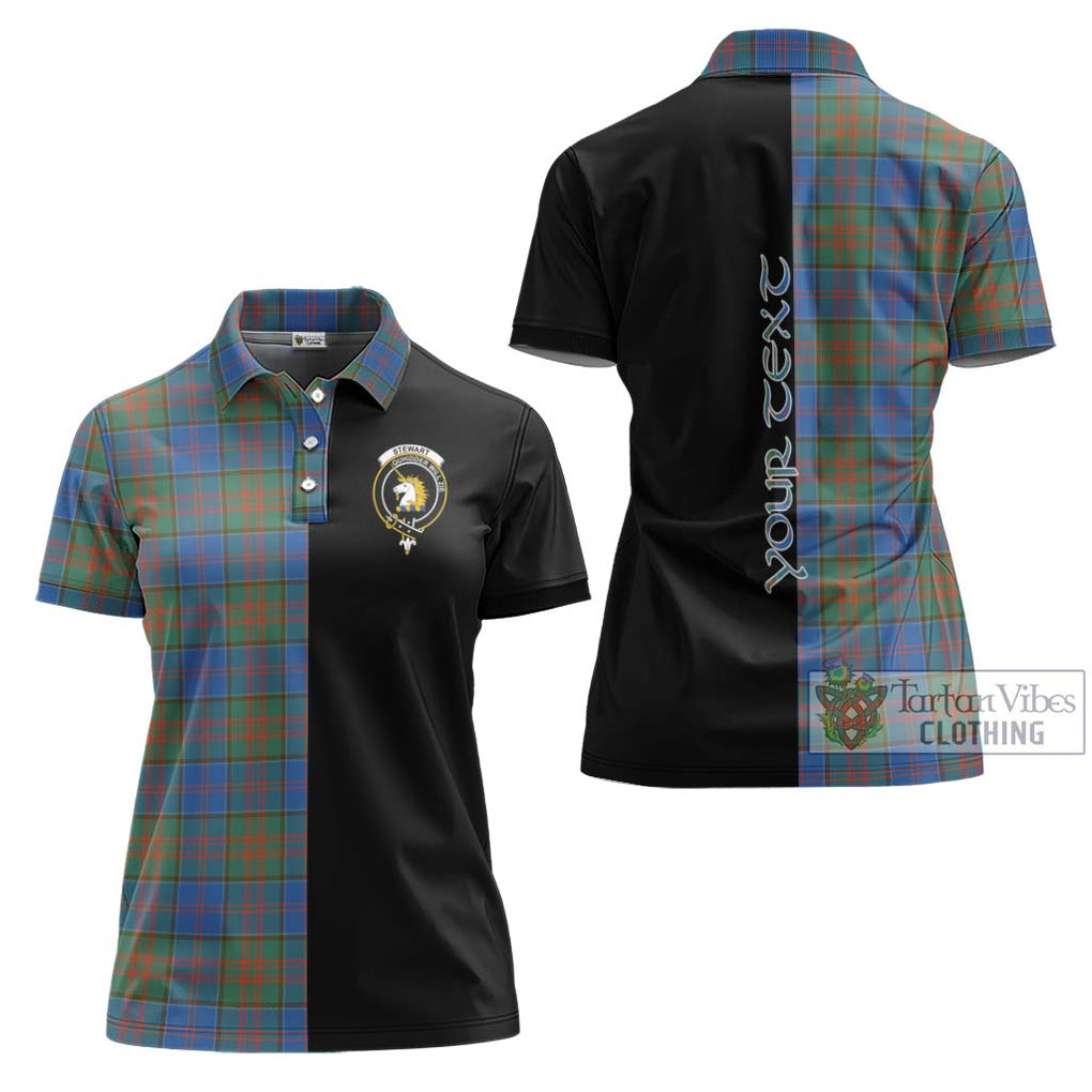 Stewart of Appin Hunting Ancient Tartan Women's Polo Shirt with Family Crest and Half Of Me Style Women - Tartanvibesclothing Shop