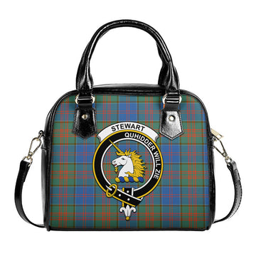 Stewart of Appin Hunting Ancient Tartan Shoulder Handbags with Family Crest