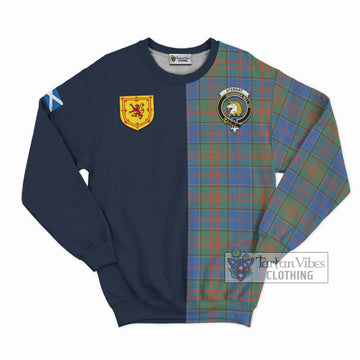 Stewart of Appin Hunting Ancient Tartan Sweatshirt Alba with Scottish Lion Royal Arm Half Style