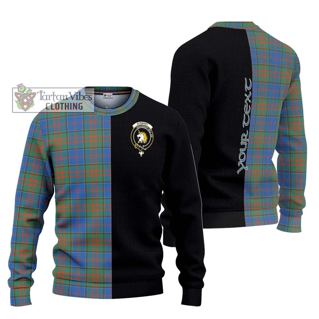 Stewart of Appin Hunting Ancient Tartan Knitted Sweater with Family Crest and Half Of Me Style Unisex - Tartanvibesclothing Shop