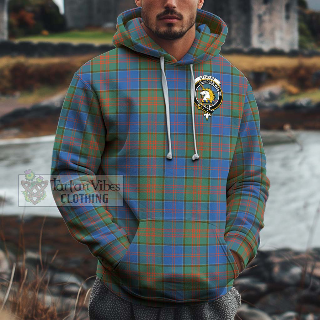 Stewart of Appin Hunting Ancient Tartan Cotton Hoodie with Family Crest Pullover Hoodie XS - Tartan Vibes Clothing