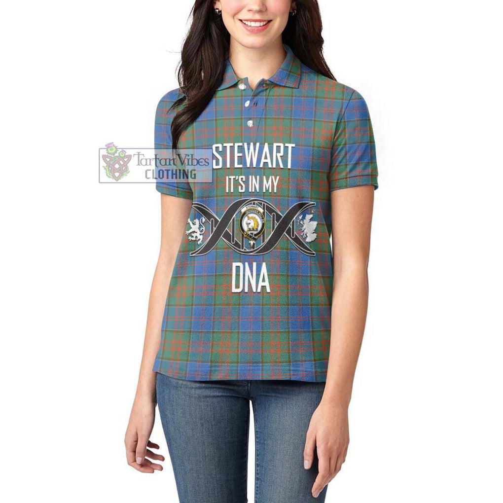 Stewart of Appin Hunting Ancient Tartan Women's Polo Shirt with Family Crest DNA In Me Style Women - Tartanvibesclothing Shop