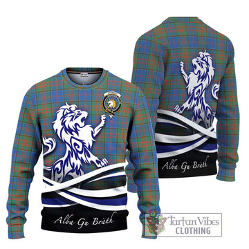 Stewart of Appin Hunting Ancient Tartan Ugly Sweater with Alba Gu Brath Regal Lion Emblem