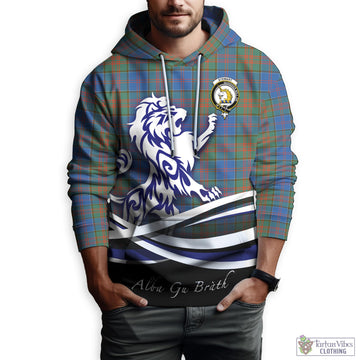 Stewart of Appin Hunting Ancient Tartan Hoodie with Alba Gu Brath Regal Lion Emblem