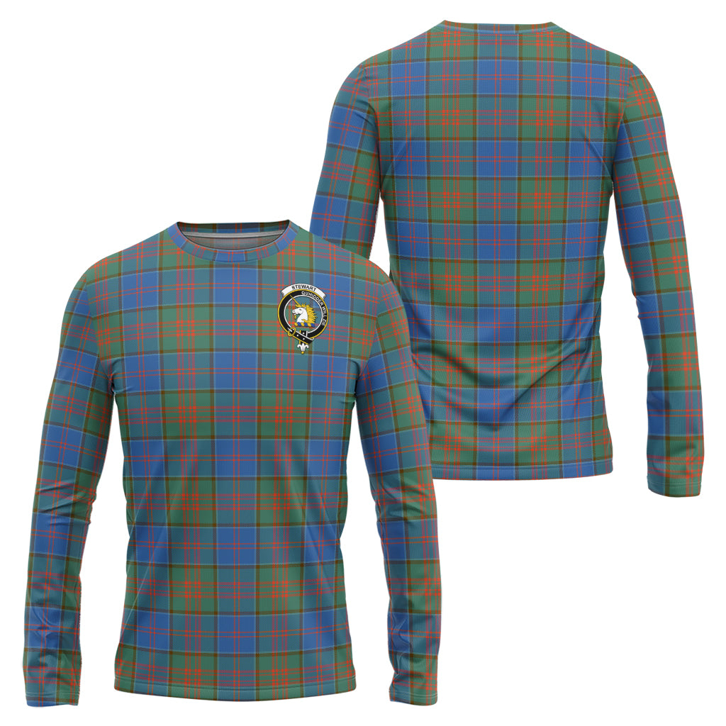 stewart-of-appin-hunting-ancient-tartan-long-sleeve-t-shirt-with-family-crest