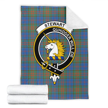 Stewart of Appin Hunting Ancient Tartan Blanket with Family Crest