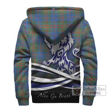 Stewart of Appin Hunting Ancient Tartan Sherpa Hoodie with Alba Gu Brath Regal Lion Emblem