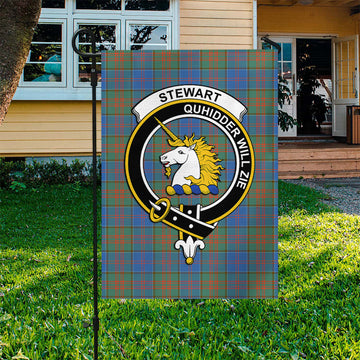 Stewart of Appin Hunting Ancient Tartan Flag with Family Crest