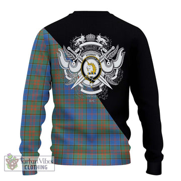 Stewart of Appin Hunting Ancient Tartan Ugly Sweater with Family Crest and Military Logo Style