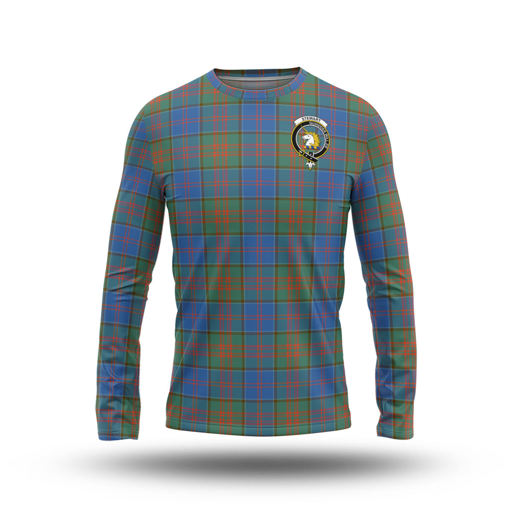 stewart-of-appin-hunting-ancient-tartan-long-sleeve-t-shirt-with-family-crest