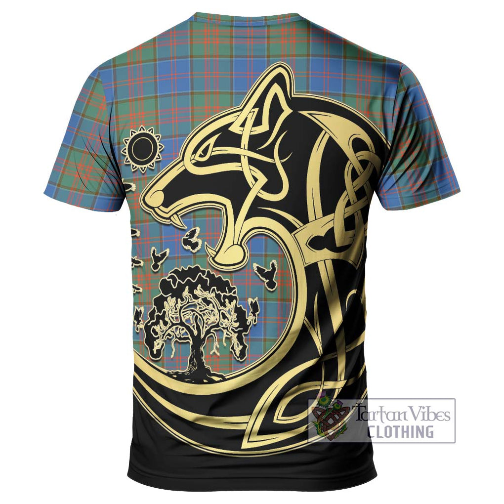 Stewart of Appin Hunting Ancient Tartan T-Shirt with Family Crest Celtic Wolf Style - Tartan Vibes Clothing