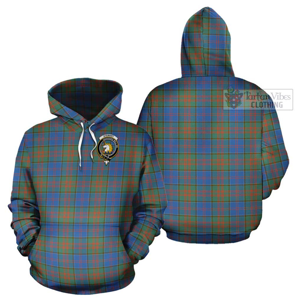 Stewart of Appin Hunting Ancient Tartan Cotton Hoodie with Family Crest Pullover Hoodie - Tartan Vibes Clothing