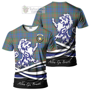 Stewart of Appin Hunting Ancient Tartan Cotton T-shirt with Alba Gu Brath Regal Lion Emblem