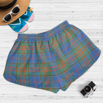 Stewart of Appin Hunting Ancient Tartan Womens Shorts with Family Crest