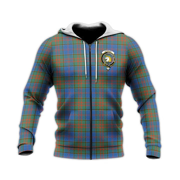 Stewart of Appin Hunting Ancient Tartan Knitted Hoodie with Family Crest