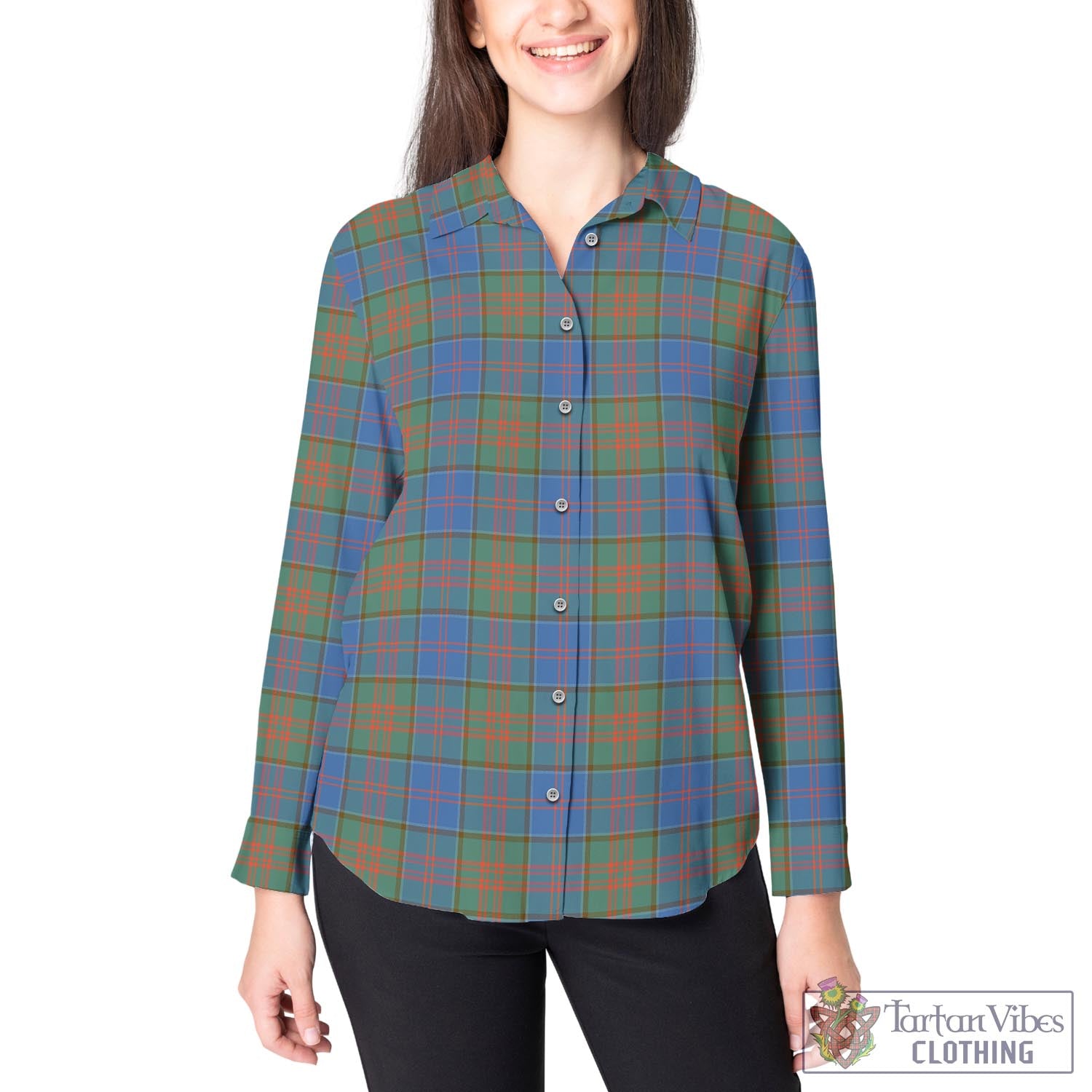 Stewart of Appin Hunting Ancient Tartan Womens Casual Shirt