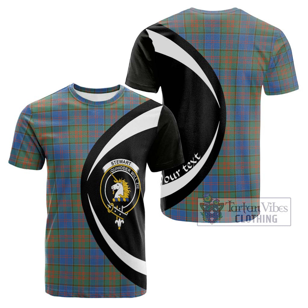 Tartan Vibes Clothing Stewart of Appin Hunting Ancient Tartan Cotton T-shirt with Family Crest Circle Style