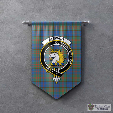 Stewart of Appin Hunting Ancient Tartan Gonfalon, Tartan Banner with Family Crest