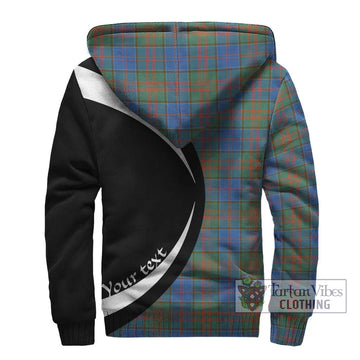 Stewart of Appin Hunting Ancient Tartan Sherpa Hoodie with Family Crest Circle Style