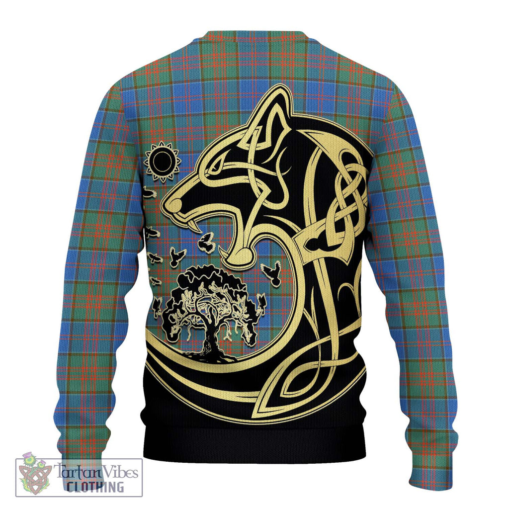 Stewart of Appin Hunting Ancient Tartan Knitted Sweater with Family Crest Celtic Wolf Style - Tartan Vibes Clothing