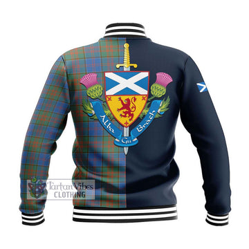 Stewart of Appin Hunting Ancient Tartan Baseball Jacket Alba with Scottish Lion Royal Arm Half Style