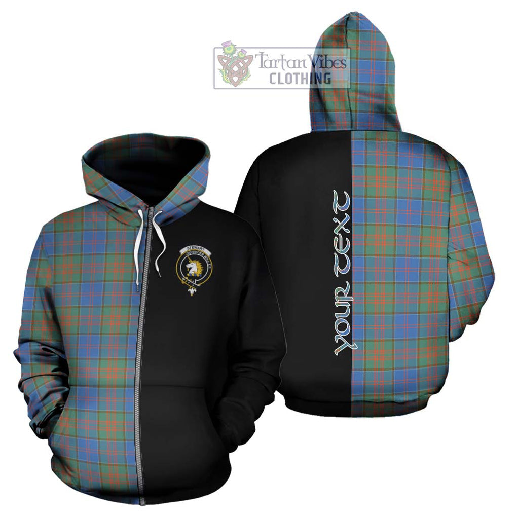 Stewart of Appin Hunting Ancient Tartan Hoodie with Family Crest and Half Of Me Style - Tartanvibesclothing Shop