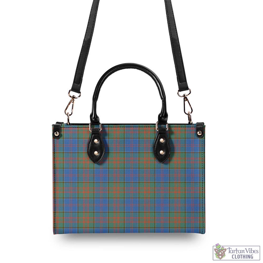 Tartan Vibes Clothing Stewart of Appin Hunting Ancient Tartan Luxury Leather Handbags