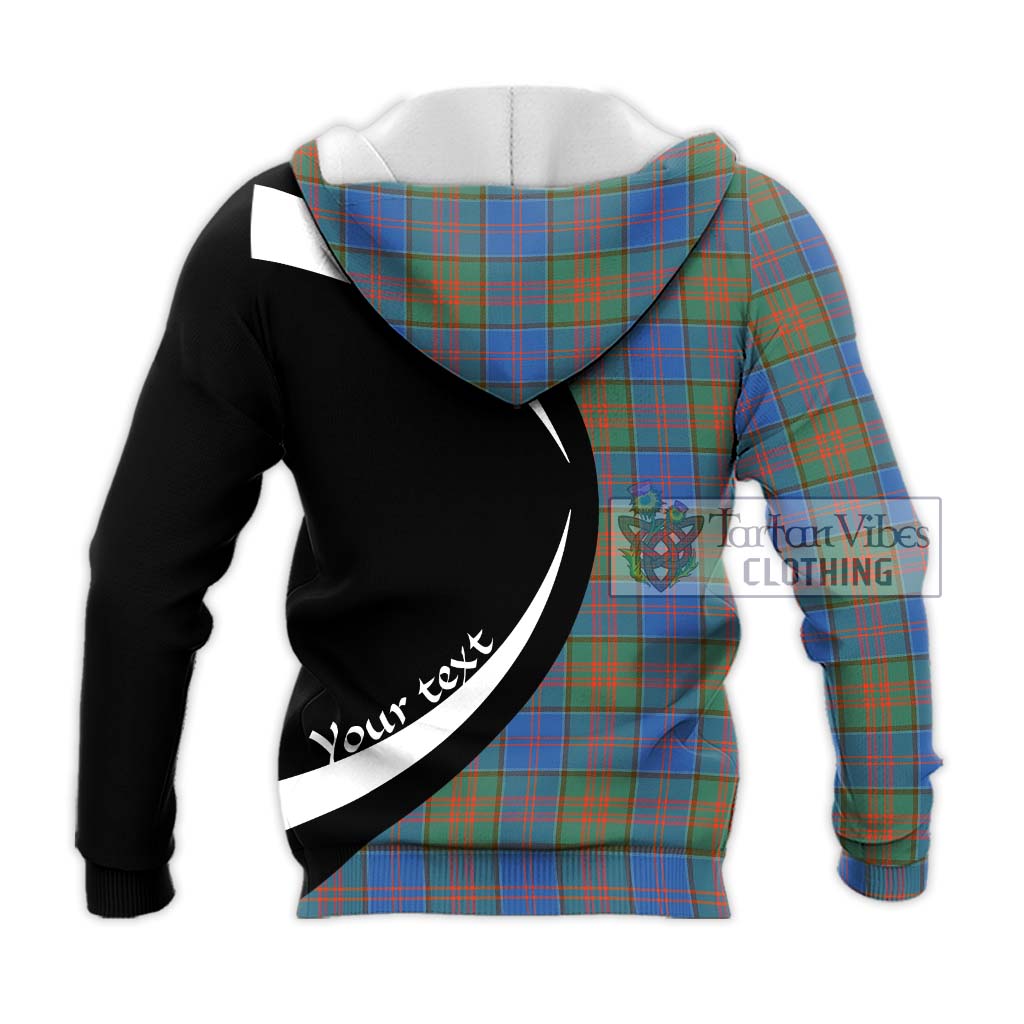 Stewart of Appin Hunting Ancient Tartan Knitted Hoodie with Family Crest Circle Style - Tartan Vibes Clothing