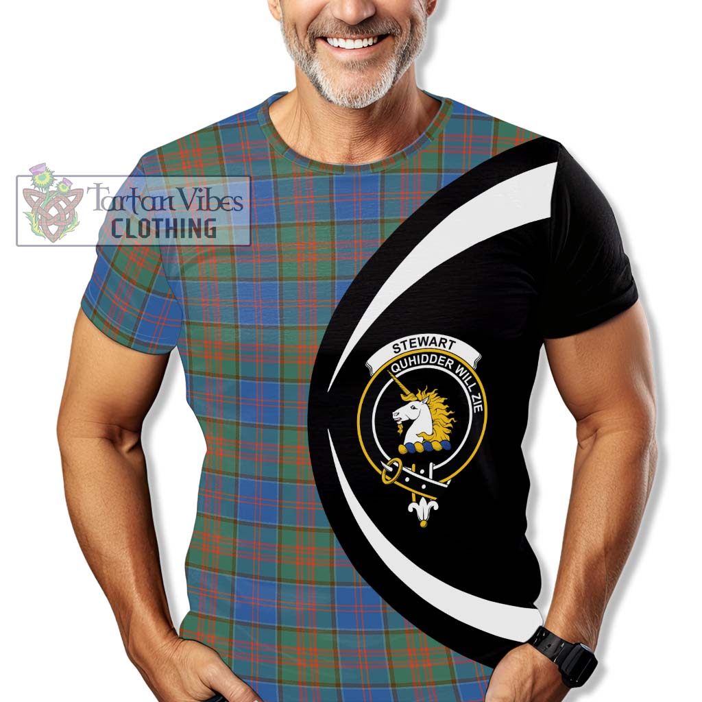 Tartan Vibes Clothing Stewart of Appin Hunting Ancient Tartan T-Shirt with Family Crest Circle Style