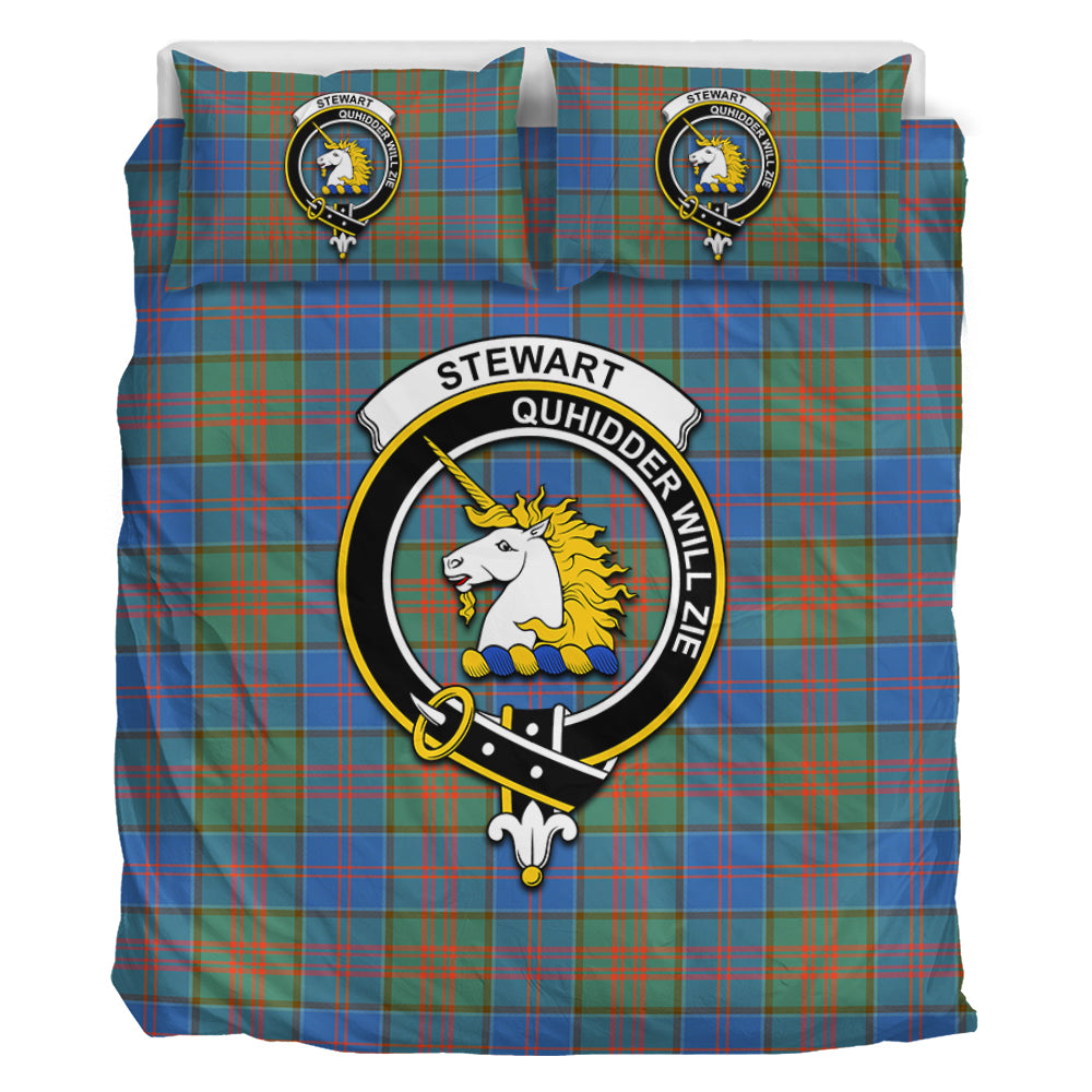 Stewart of Appin Hunting Ancient Tartan Bedding Set with Family Crest - Tartan Vibes Clothing