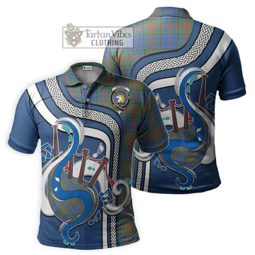 Stewart of Appin Hunting Ancient Tartan Polo Shirt with Epic Bagpipe Style