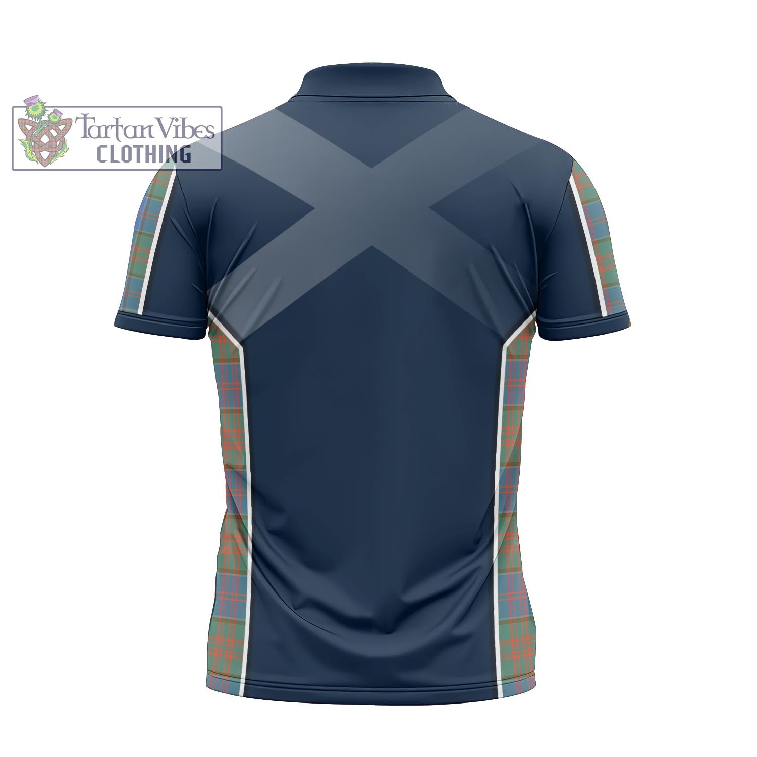 Tartan Vibes Clothing Stewart of Appin Hunting Ancient Tartan Zipper Polo Shirt with Family Crest and Scottish Thistle Vibes Sport Style