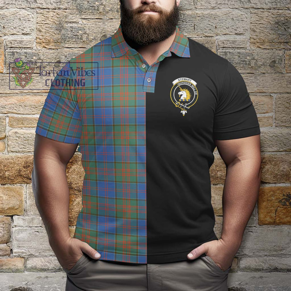 Stewart of Appin Hunting Ancient Tartan Polo Shirt with Family Crest and Half Of Me Style - Tartanvibesclothing Shop