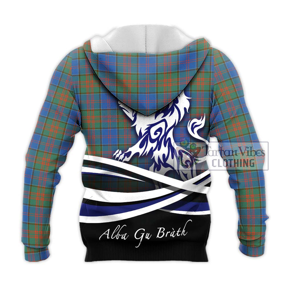 Stewart of Appin Hunting Ancient Tartan Knitted Hoodie with Alba Gu Brath Regal Lion Emblem - Tartanvibesclothing Shop