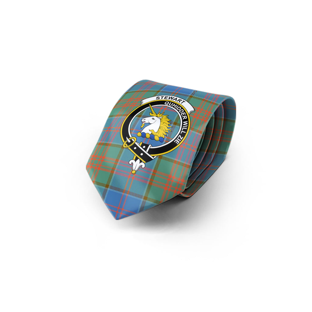 Stewart of Appin Hunting Ancient Tartan Classic Necktie with Family Crest - Tartan Vibes Clothing