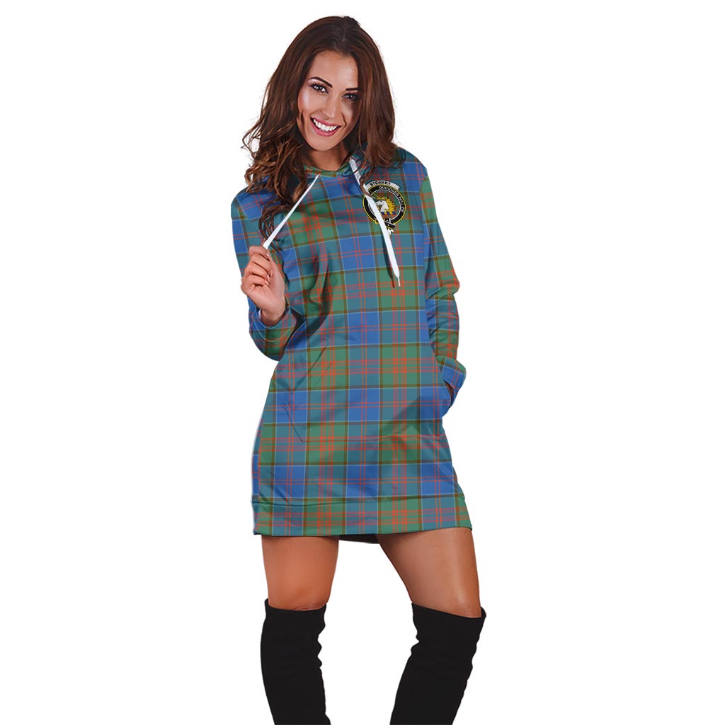 Stewart of Appin Hunting Ancient Tartan Hoodie Dress with Family Crest - Tartan Vibes Clothing